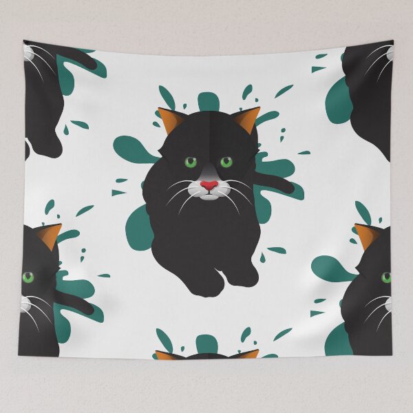 Item preview, Black Cat / Black Animal / Black and green design designed and sold by BeatyinChaos.