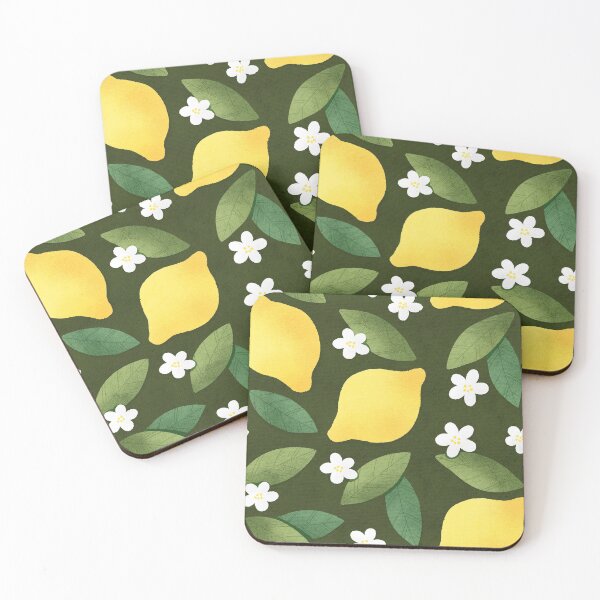Item preview, Cute lemons pattern with white flowers and green leaves.  designed and sold by helga-wigandt.