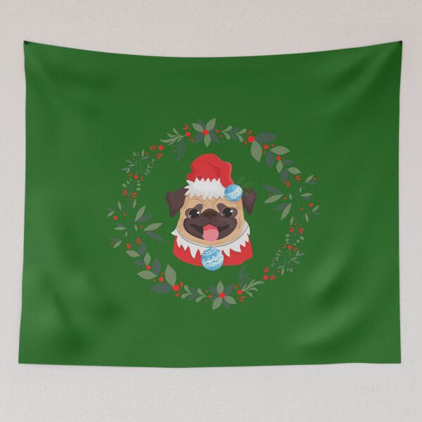 Item preview, Floral Pug Christmas designed and sold by universegrace.