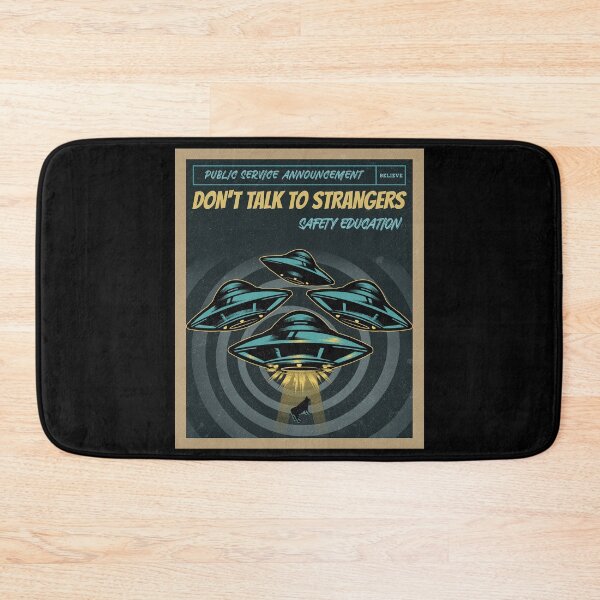 Item preview, Don't Talk to strangers - funny alien abduction - retro - blue designed and sold by hasbeenz.