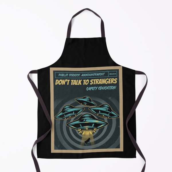 Item preview, Don't Talk to strangers - funny alien abduction - retro - blue designed and sold by hasbeenz.