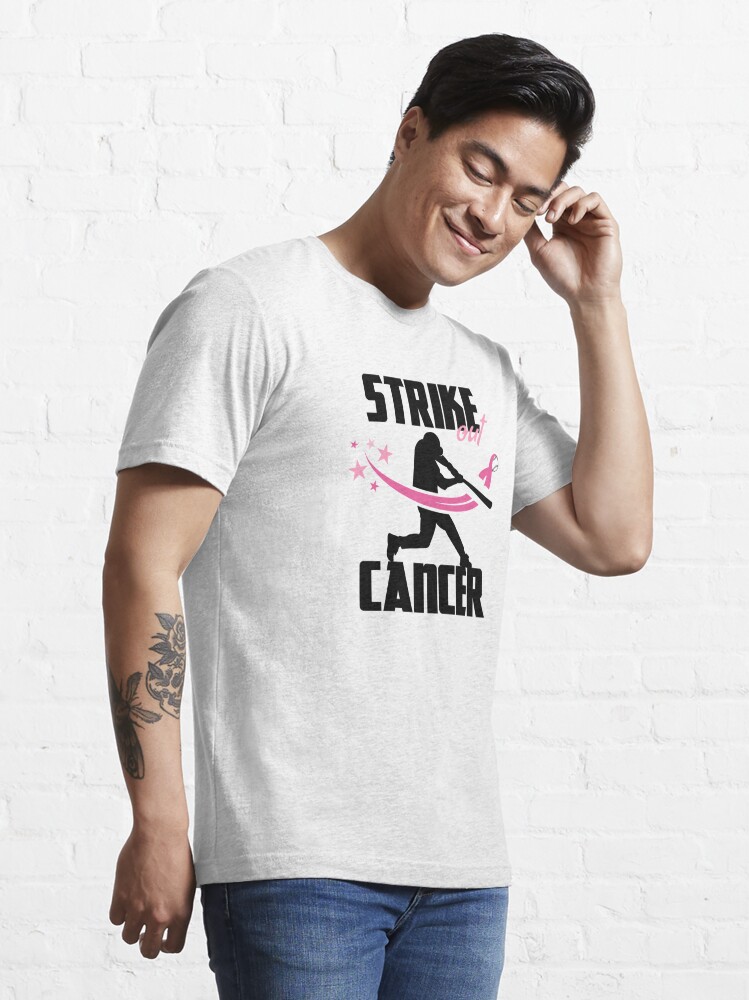 Strike Out Breast Cancer Baseball Lover Pink American Flag Premium T-Shirt