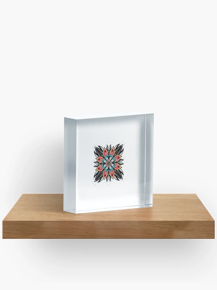 Thumbnail 2 of 5, Acrylic Block, Neotraditional mandala  designed and sold by RMSdesigns.