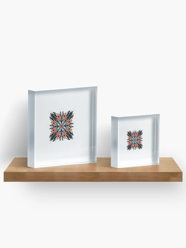 Thumbnail 3 of 5, Acrylic Block, Neotraditional mandala  designed and sold by RMSdesigns.