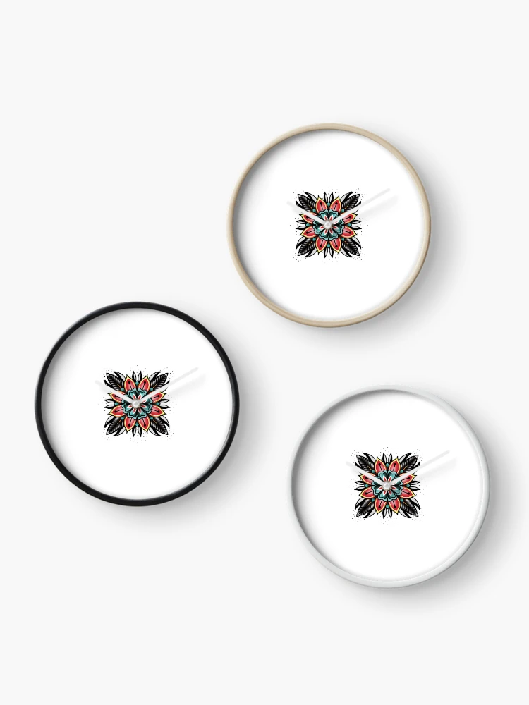 Thumbnail 3 of 4, Clock, Neotraditional mandala designed and sold by RMSdesigns.