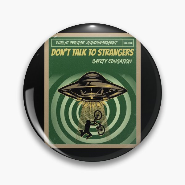 Item preview, Don't Talk to strangers - funny alien abduction - retro - green designed and sold by hasbeenz.