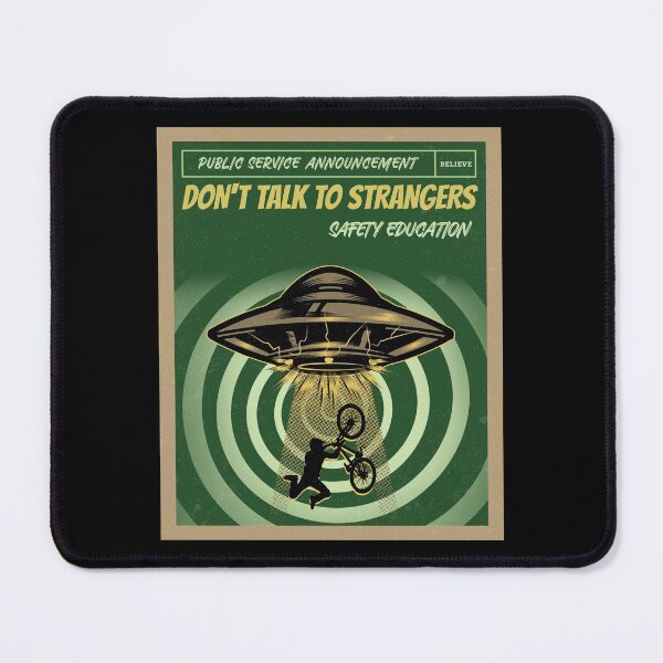 Item preview, Don't Talk to strangers - funny alien abduction - retro - green designed and sold by hasbeenz.