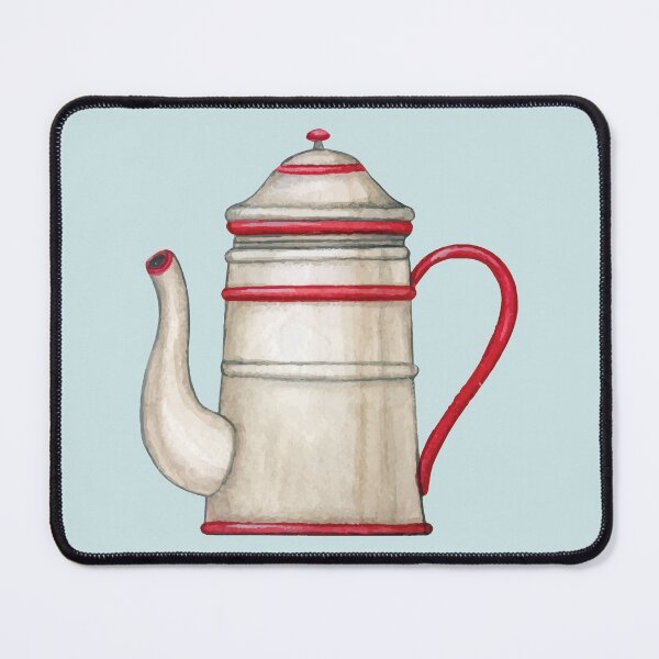 Item preview, Retro Red and White Metal Kettle designed and sold by Alicia Chee.