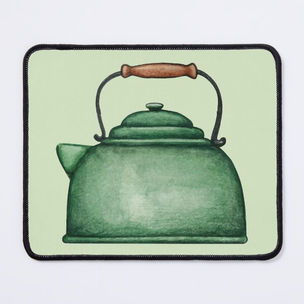 Item preview, Retro Green Metal Kettle designed and sold by Alicia Chee.