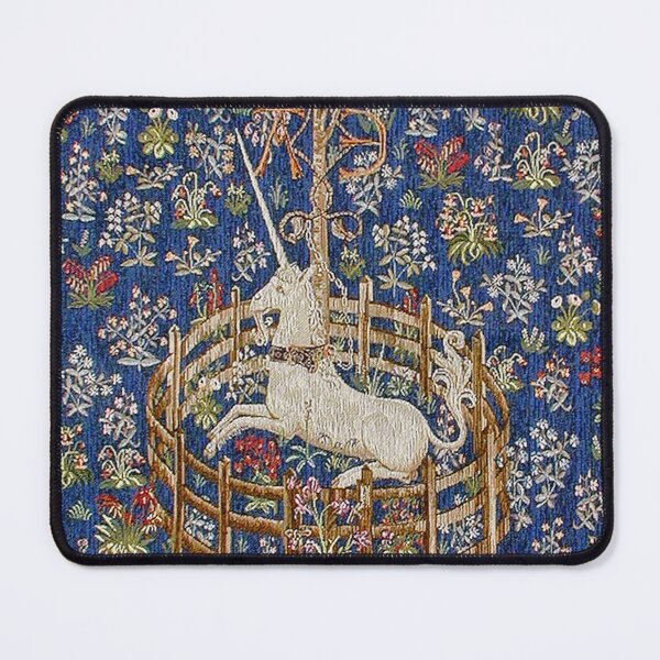 Item preview, Medieval Unicorn Midnight Floral Blue Tapestry designed and sold by Epitome Girl.