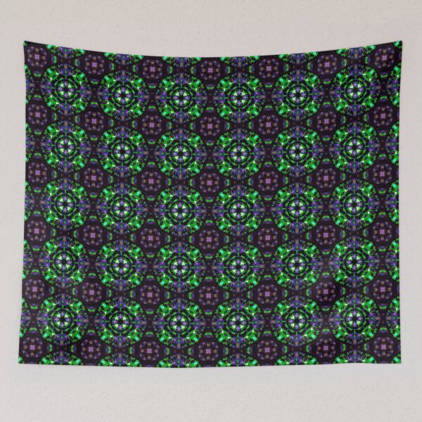 Item preview, Modern Colourful Vibrant Green Dark Purple Halloween Magic Witch Star Pattern designed and sold by PatternPerfect.