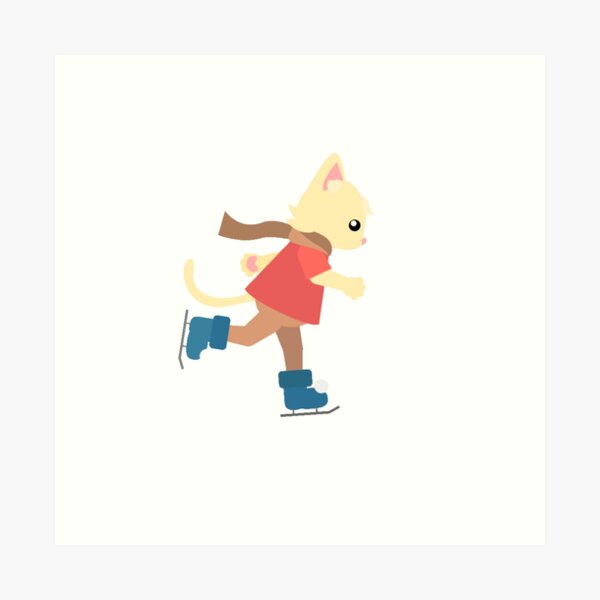"Figure skating cat" Art Print for Sale by youssefmerch Redbubble
