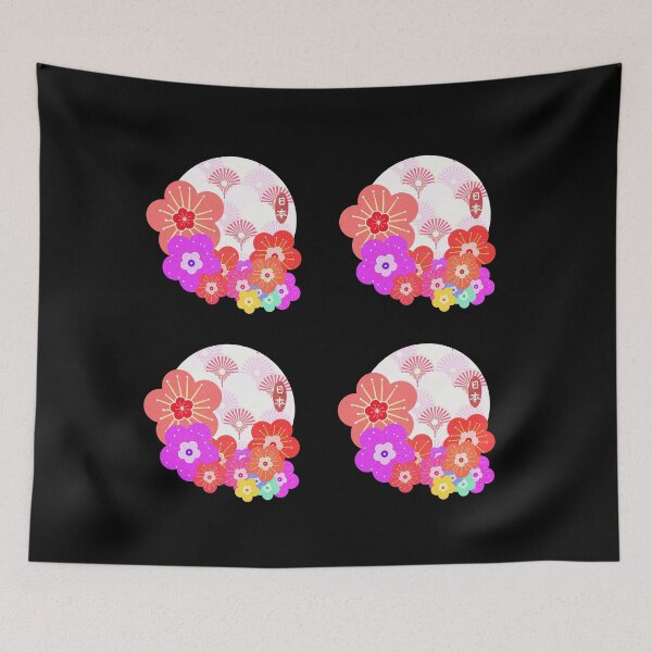 Item preview, Japanese Flower Pattern Wagara Design designed and sold by D-Shirt-More.