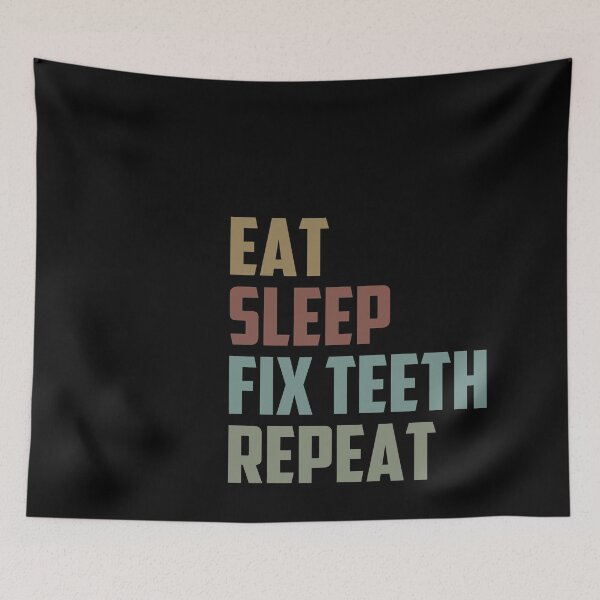 Item preview, Eat Sleep Fix Teeth Repeat / Medical , Doctor, Dentist, Dentist Gift, Dental Hygienist Vintage  designed and sold by Chamssou.