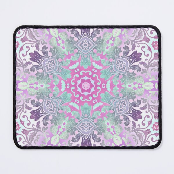 Item preview, 1980s girly preppy bohemian pattern ombre pink grey damask designed and sold by LEILA ART SPACE.