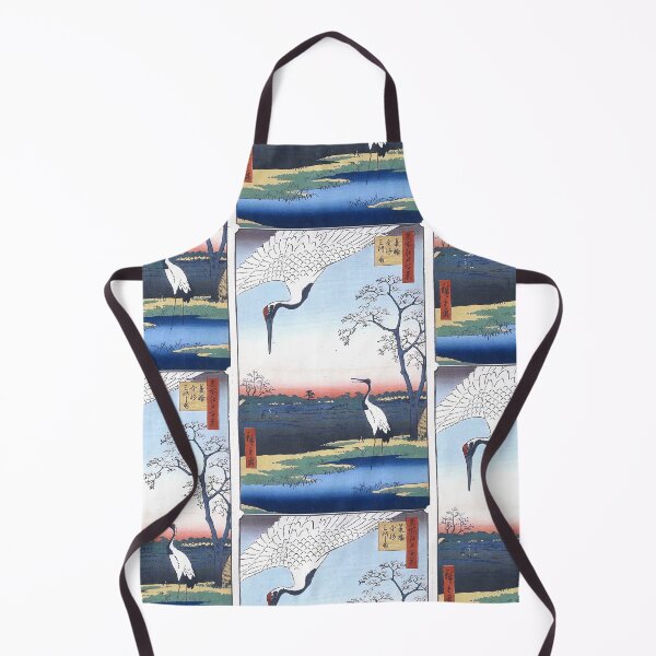 Item preview, Restored Japanese Vintage Crane Bird Sunset Art Print designed and sold by Meek-Anime.