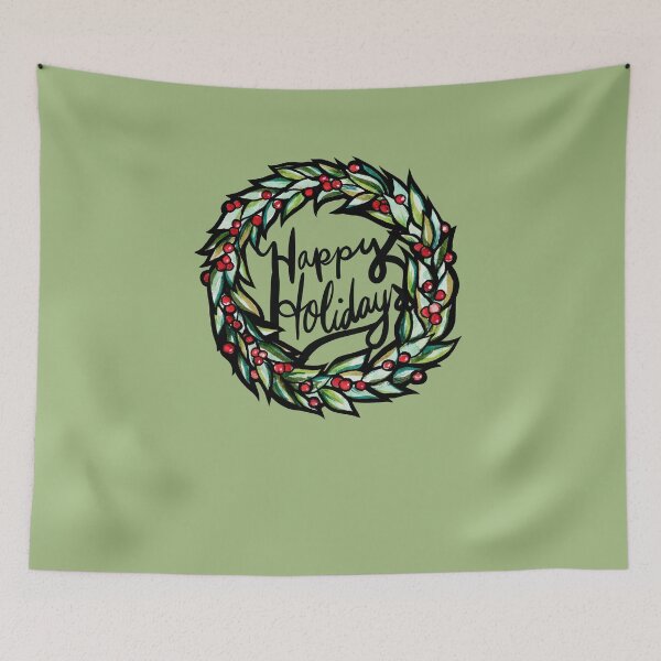 Artikelvorschau, Happy Holidays Wreath entworfen und verkauft von FrictionMaxxing.