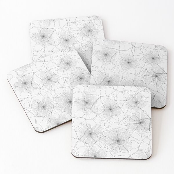 Item preview, Floral black and white abstract pattern  designed and sold by Nadia Arsky.