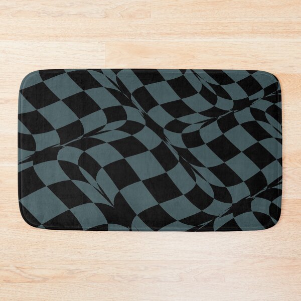 Artikelvorschau, Dark Aqua and Black Distorted Checkerboard Pattern Coordinates w/ PPG 2022 Popular Color Mountain Pine PPG1034-7 - Colour Trends - Hue - Shade entworfen und verkauft von ColorOfTheYears.
