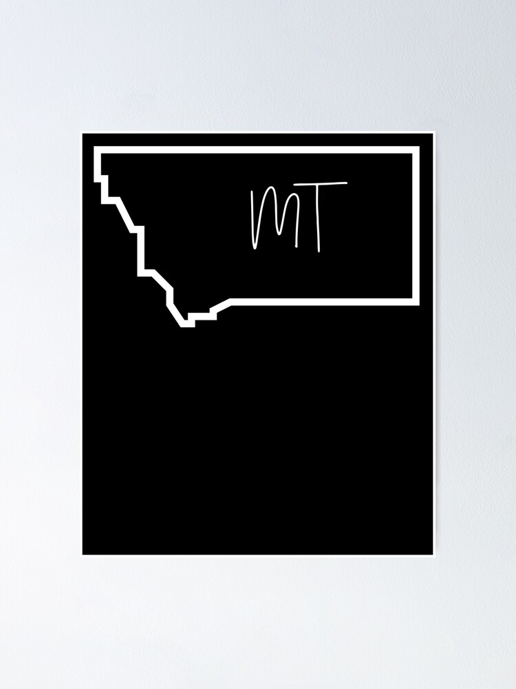 state-of-montana-mt-abbreviation-outline-poster-for-sale-by-hpabedi