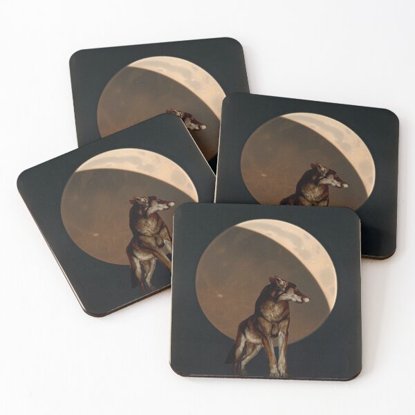 Item preview, Vintage Wolf And Partial Eclipse Full Moon Cool Illustration designed and sold by TrulyEpoque.