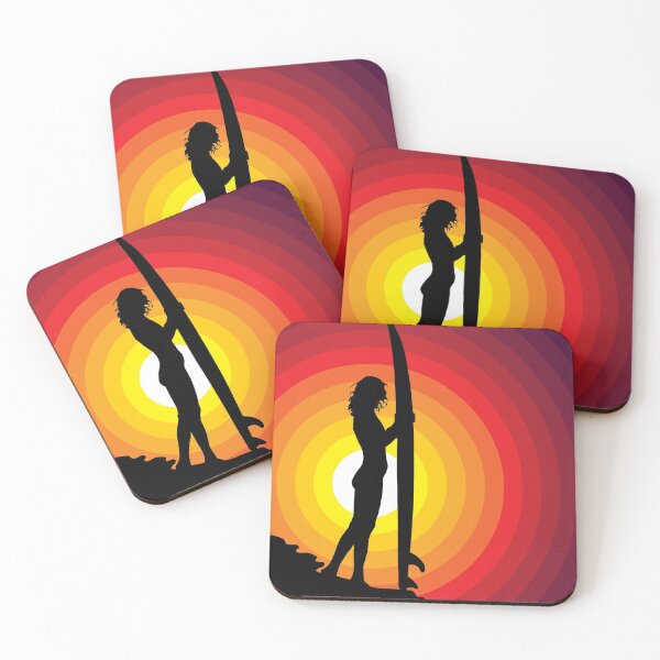 Item preview, Surfer Girl - Summer Sunset Silhouette designed and sold by STUDIO-72.