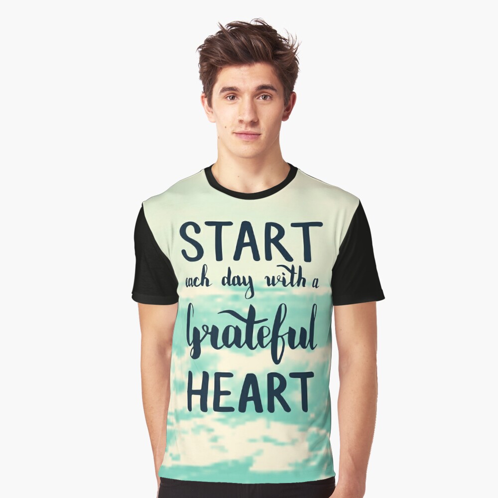 Grateful Heart Graphic T-Shirt In Black