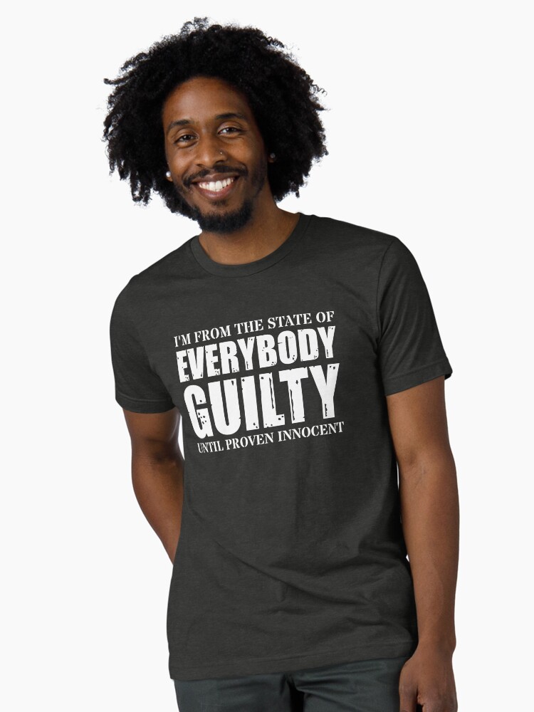 Thumbnail 1 of 7, Tri-blend T-Shirt, State of everybody guilty - whtx designed and sold by reIntegration.
