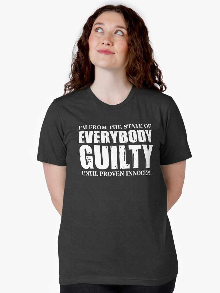Thumbnail 2 of 7, Tri-blend T-Shirt, State of everybody guilty - whtx designed and sold by reIntegration.