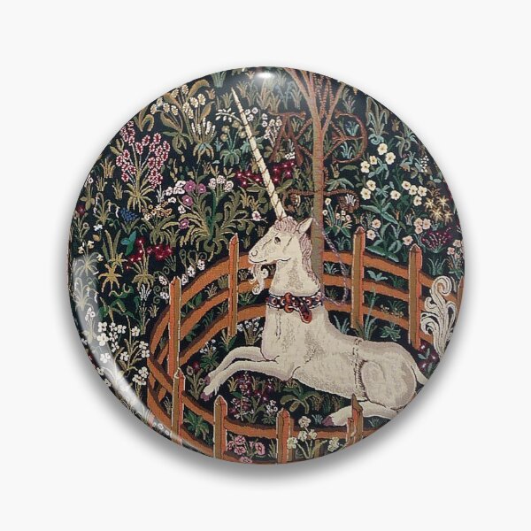 Item preview, Medieval Unicorn In Captivity / Hunt Midnight Floral Tapestry designed and sold by Epitome Girl.