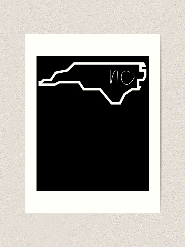 "State of North Carolina NC Abbreviation Outline" Art Print for Sale by