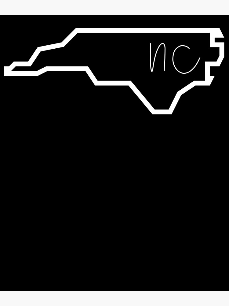 "State of North Carolina NC Abbreviation Outline" Art Print for Sale by