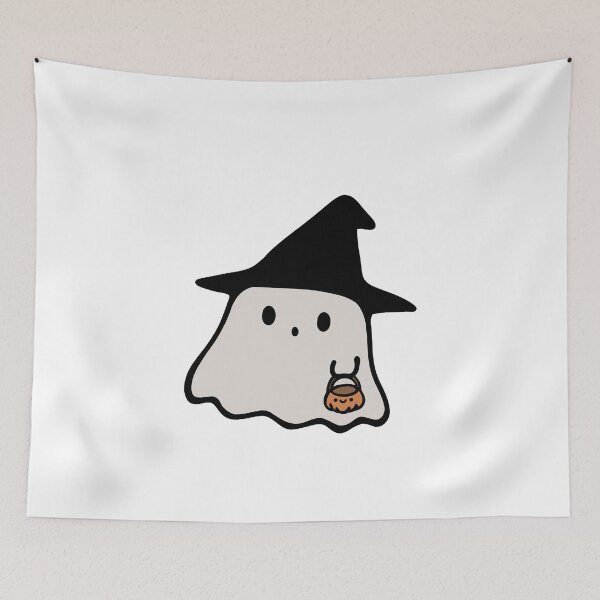 Item preview, Witchy Ghost with Pumpkin Bag designed and sold by Aizyshop.