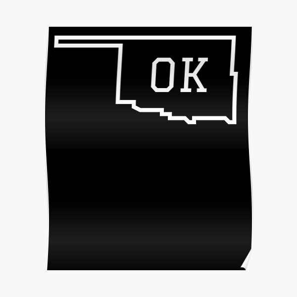 "State of Oklahoma OK Abbreviation Outline" Poster for Sale by Hpabedi