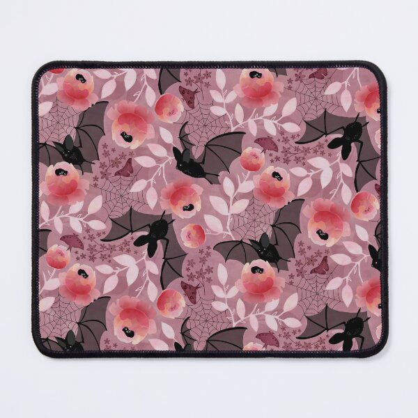 Pastel bat floral pink Mouse Pad
