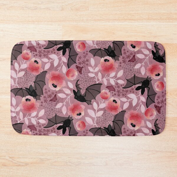 Item preview, Pastel bat floral pink designed and sold by adenaJ.