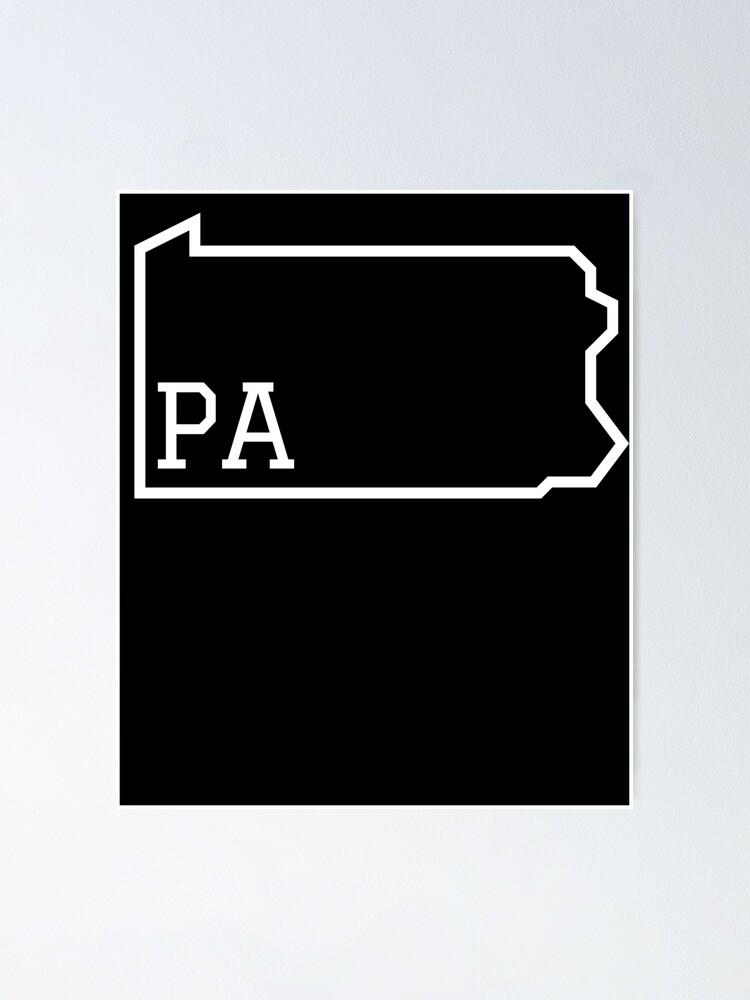 "State of Pennsylvania PA Abbreviation Outline" Poster by Hpabedi
