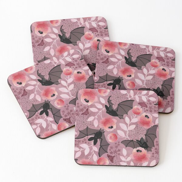 Item preview, Pastel bat floral pink designed and sold by adenaJ.