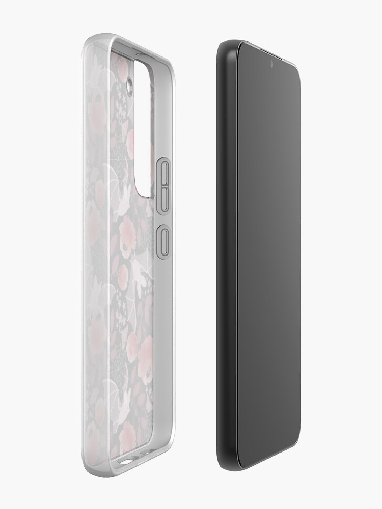Alternate view of Pastel bat floral black background Samsung Galaxy Phone Case