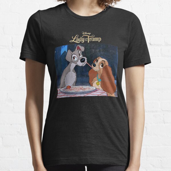 Disney Women's Lady and the Tramp Collage Sketch Coupe Boyfriend T-Shirt 
