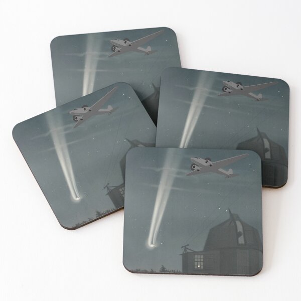 Item preview, Vintage Propeller Plane, Observatory, Comet, Meteorite And Starry Night Sky designed and sold by TrulyEpoque.
