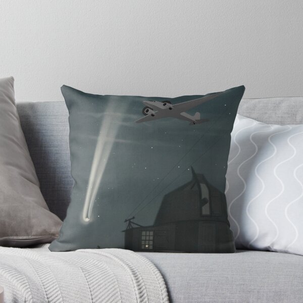 Item preview, Vintage Propeller Plane, Observatory, Comet, Meteorite And Starry Night Sky designed and sold by TrulyEpoque.