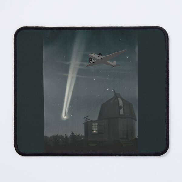 Item preview, Vintage Propeller Plane, Observatory, Comet, Meteorite And Starry Night Sky designed and sold by TrulyEpoque.