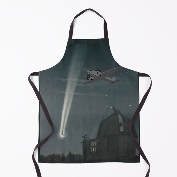 Item preview, Vintage Propeller Plane, Observatory, Comet, Meteorite And Starry Night Sky designed and sold by TrulyEpoque.