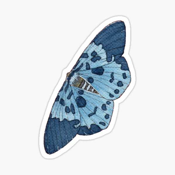 Blue Tiger Moth in Watercolor Sticker