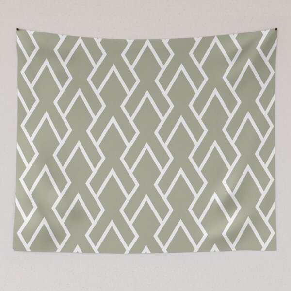 Item preview, Green and White Tessellation Line Pattern 6 Coordinates w/ PPG 2022 Color of the Year Olive Sprig PPG1125-4 - Colour Trends - Hue - Shade designed and sold by ColorOfTheYears.
