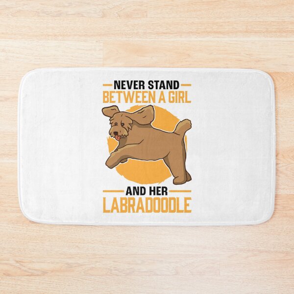 Item preview, Girl with Labradoodle Australia Goldendoodle designed and sold by madgrfx.