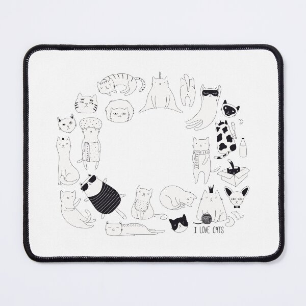 Item preview, cute cat doodles circle #2 designed and sold by All-Streets.