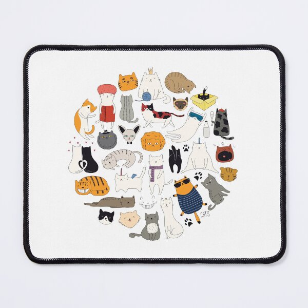 Item preview, cute cat doodles circle #1 designed and sold by All-Streets.