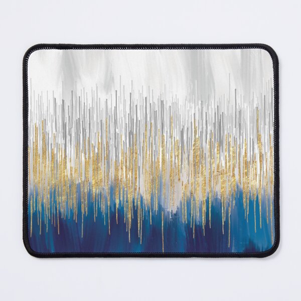 Item preview, White Gold Blue Abstract Art designed and sold by SharpWallArts.